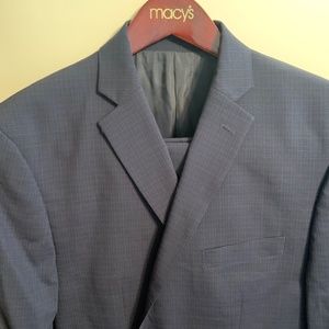 Michael Kors Blue Windowpane Slim Fit Suit